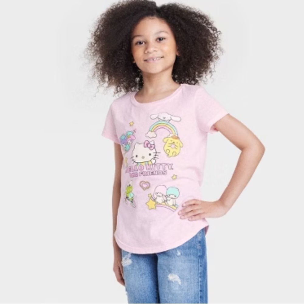 Hello Kitty Kids' Pink Short Sleeve Tee